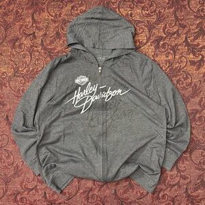 Y2K Harley Davidson Lansing Michigan Zip Up Sweater